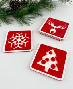 Snowflake Stacking Holidays Coaster, Christmas Bar Ornament 3d model