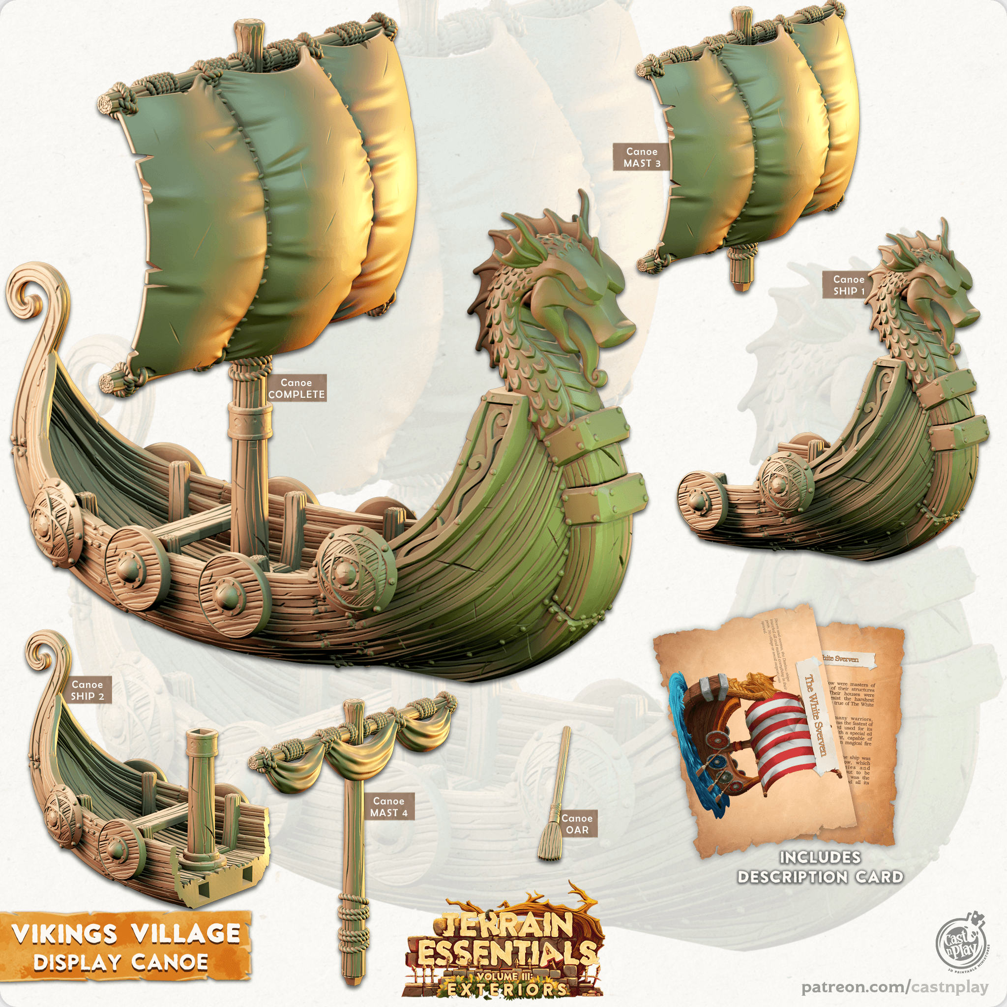 Viking's Village Set (Pre-Suppported) 3d model