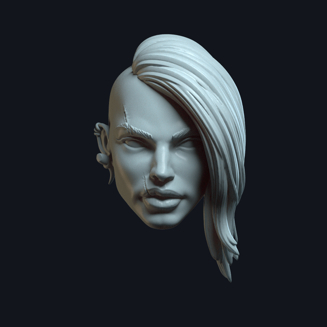 Viking Woman v2 Action Figure Head 3d model
