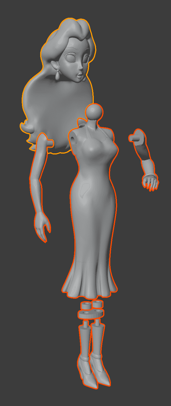 Pauline from Donkey Kong/Super Mario - Custom WON 2.5 scale figure 3d model