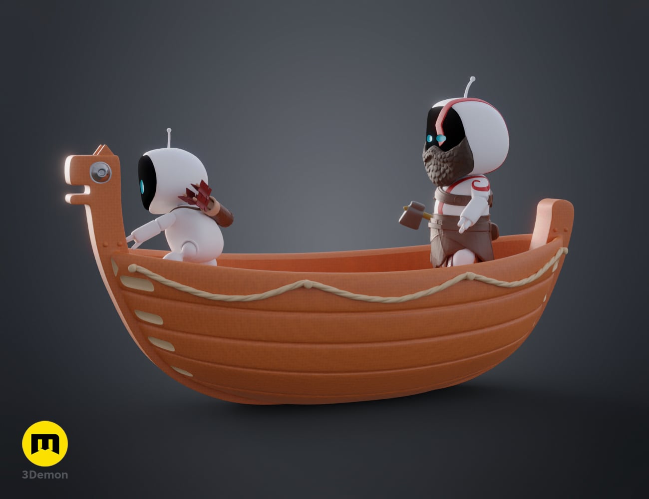GoW_figures_joined_with_boat_3Demon.stl 3d model