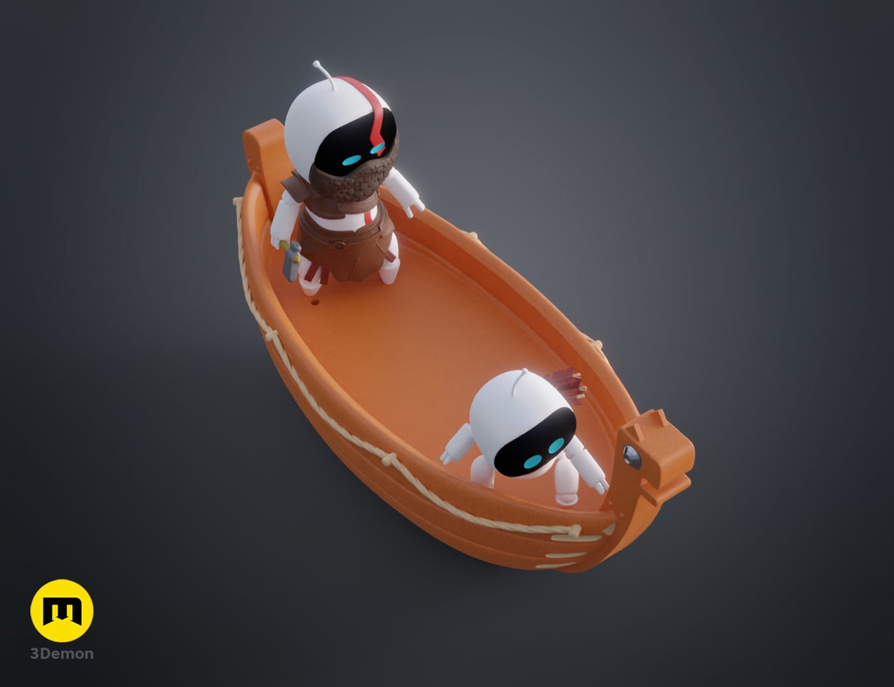 GoW_figures_joined_with_boat_3Demon.stl 3d model