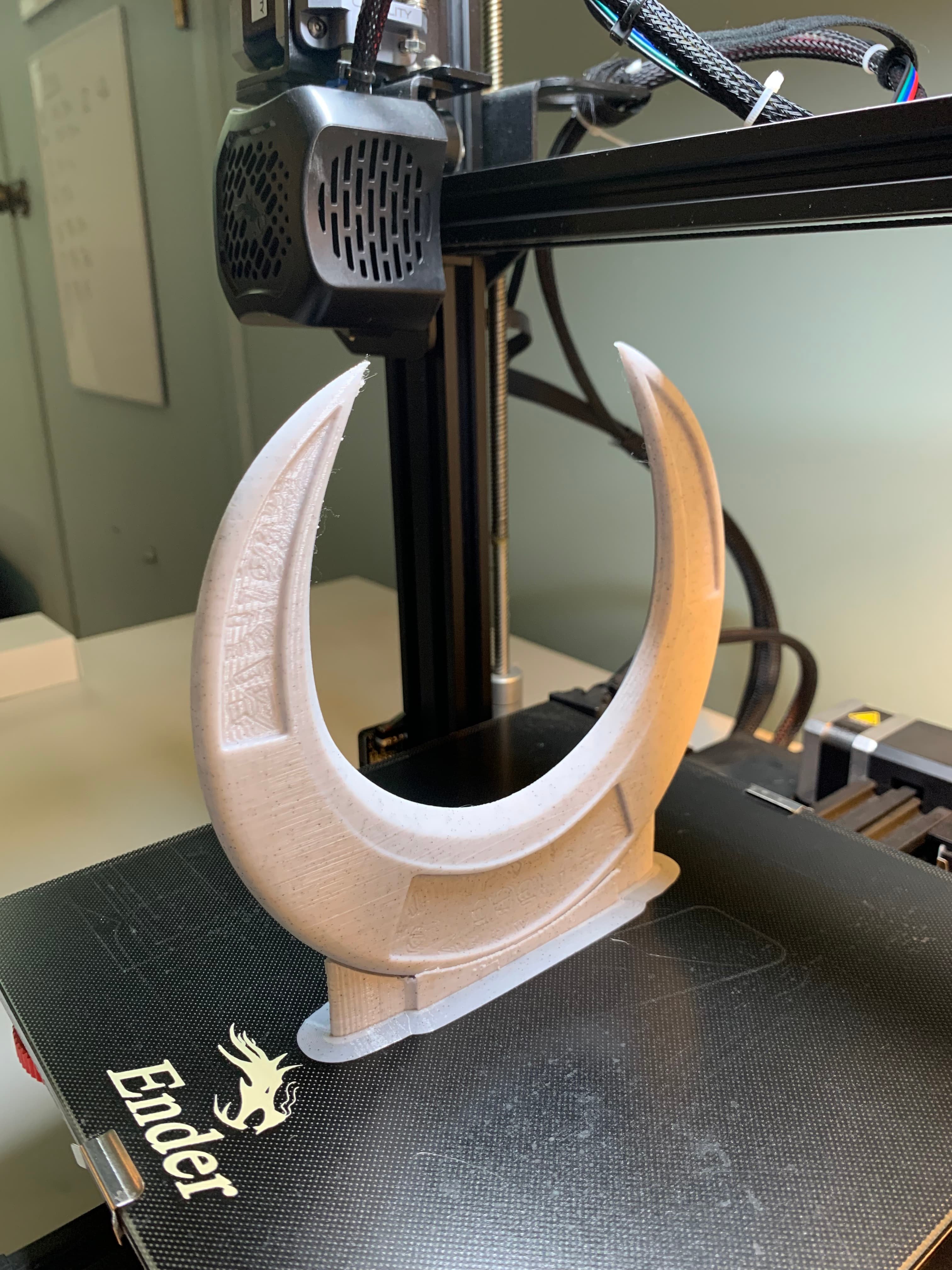 Printed vertically with PLA on Ender 3 V2 worked beautifully. Printing horizontally didn’t work due to too many supports and poor finish.