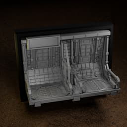 Modular Mech Hangar - Display Base & Wall Diorama 3d model