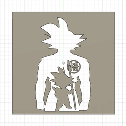 Silhouette de San Goku - Dragon Ball 3d model