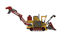 Yellow Sugarcane Harvester With Movements 3d model