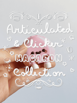 Cute Articulated & Clicker Macaron | NO-AMS | Print-in-place | Support-free 3d model