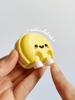 Cute Articulated & Clicker Macaron | NO-AMS | Print-in-place | Support-free 3d model