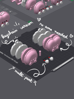 Cute Articulated & Clicker Macaron | NO-AMS | Print-in-place | Support-free 3d model