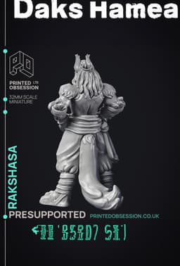 Rakshasa - Medium Demon - PRESUPPORTED - Hell Hath No Fury - 32 mm Scale 3d model