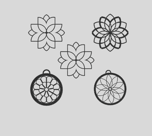 Mandala Earrings 3d model