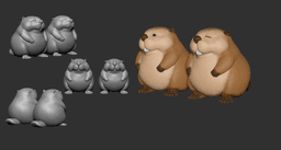 Cute Beaver 2 Type 3d model