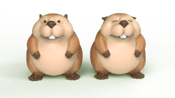 Cute Beaver 2 Type 3d model