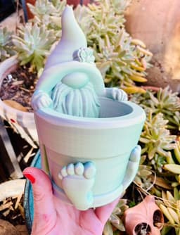 Gnome in a Pot Planter 3d model