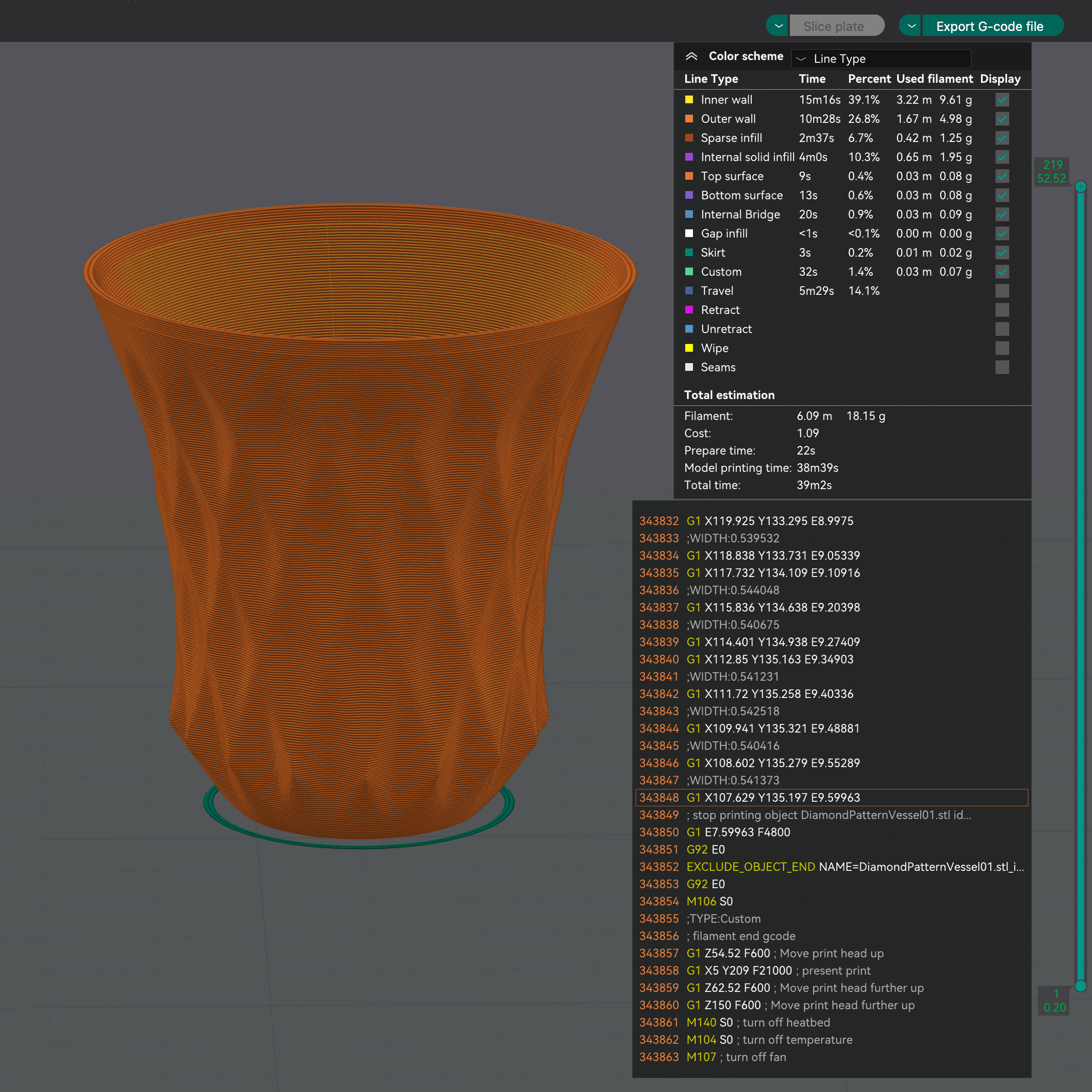 Diamond pattern vessels 3d model