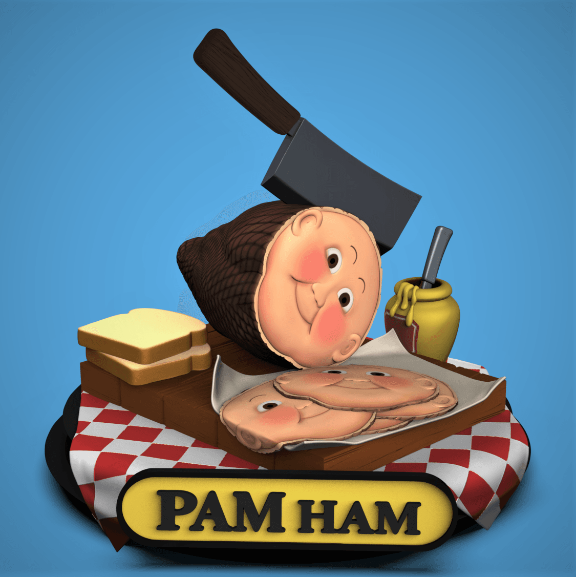 PAM Ham -Garbage Pail Kids 3d model