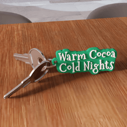 Warm Cocoa Cold Nights Christmas Keychain 3d model