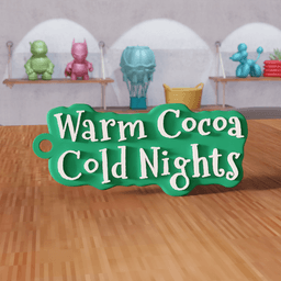 Warm Cocoa Cold Nights Christmas Keychain 3d model