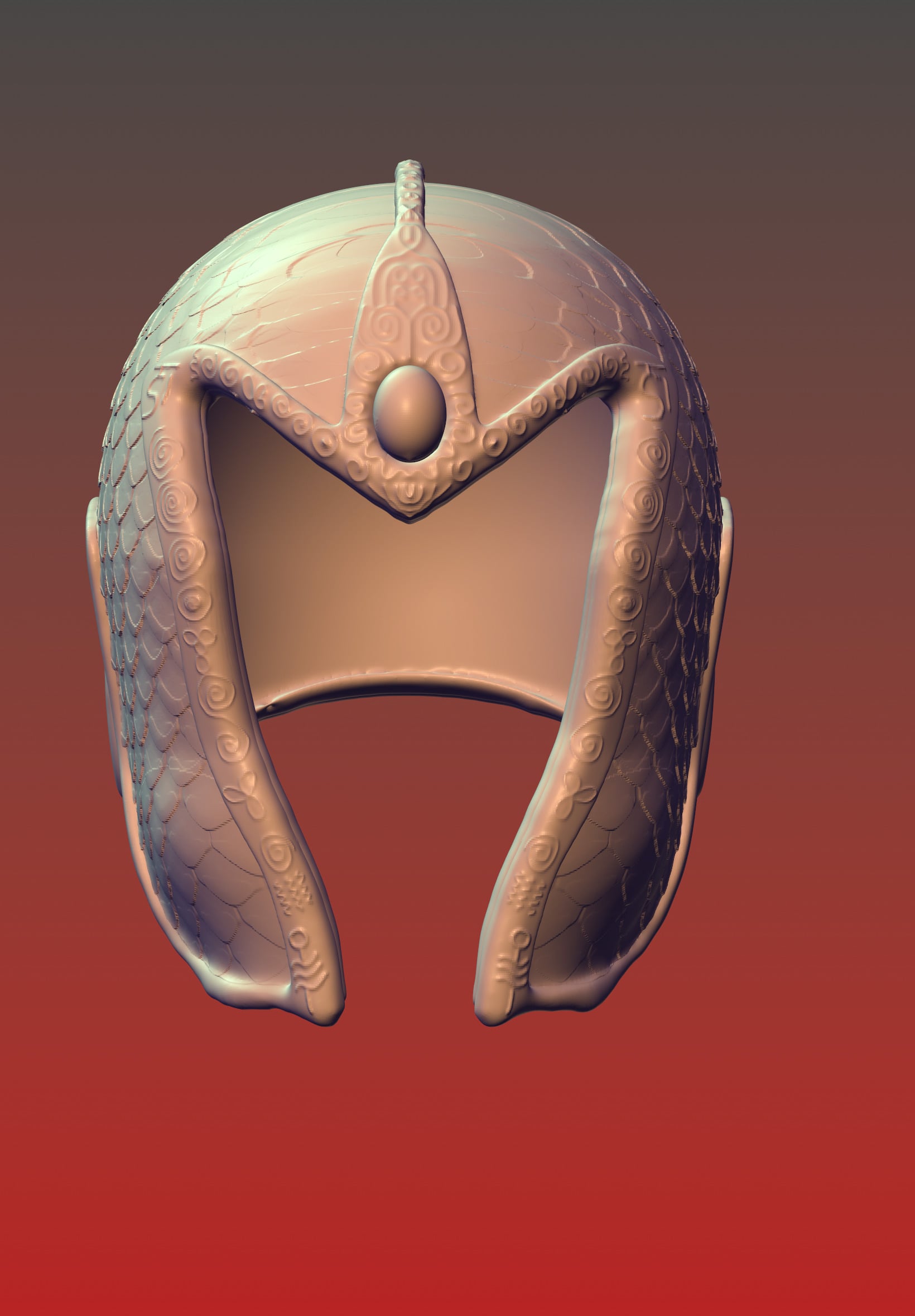 Elven dragon scale helmet 3d model
