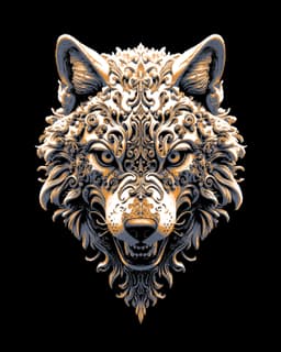 3d design of a carving of a wolf - hueforge art 3d model
