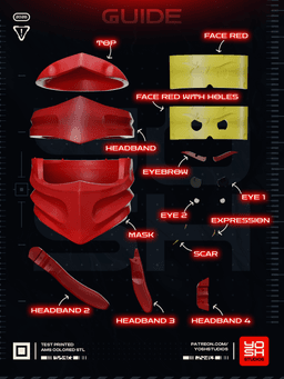 Brick Ninja Helmet 3D Printer STL File 3d model