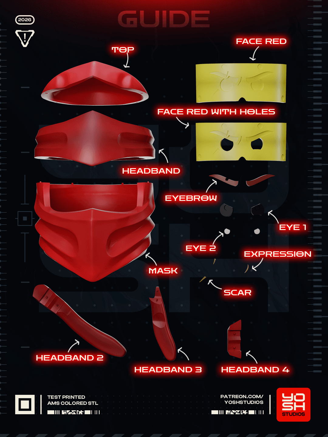 Brick Ninja Helmet 3D Printer STL File 3d model