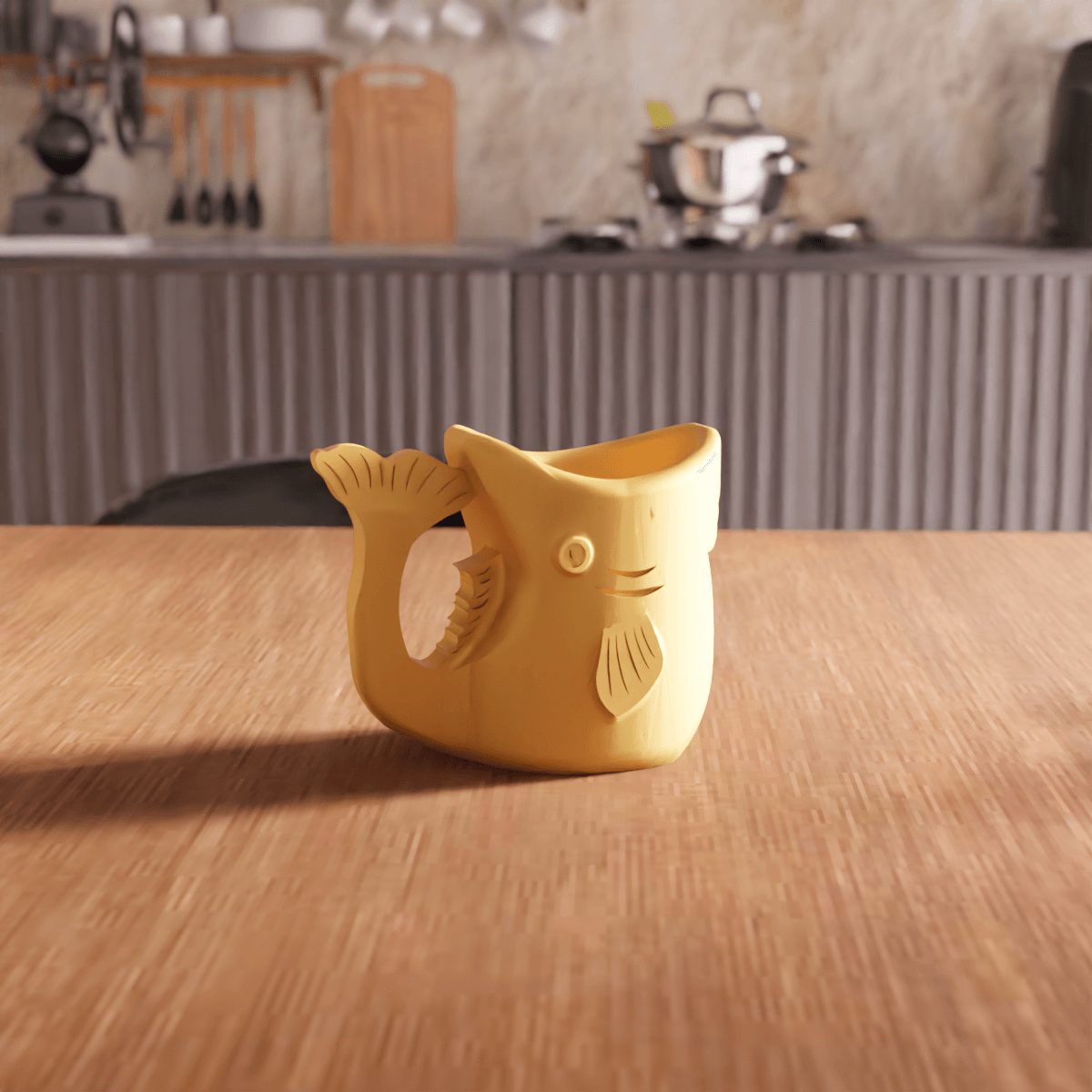 Whale Fish Stylized Mug Planter Desk Organizer 3d model