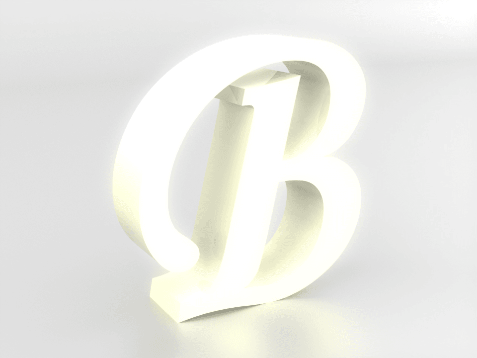 Decorative letters A-Z, LED light 3d model