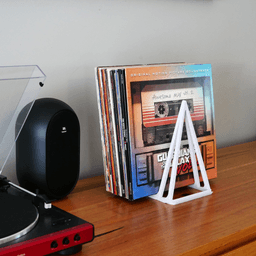 Vinyl Record Holder with 'Now Playing' Shelf 3d model