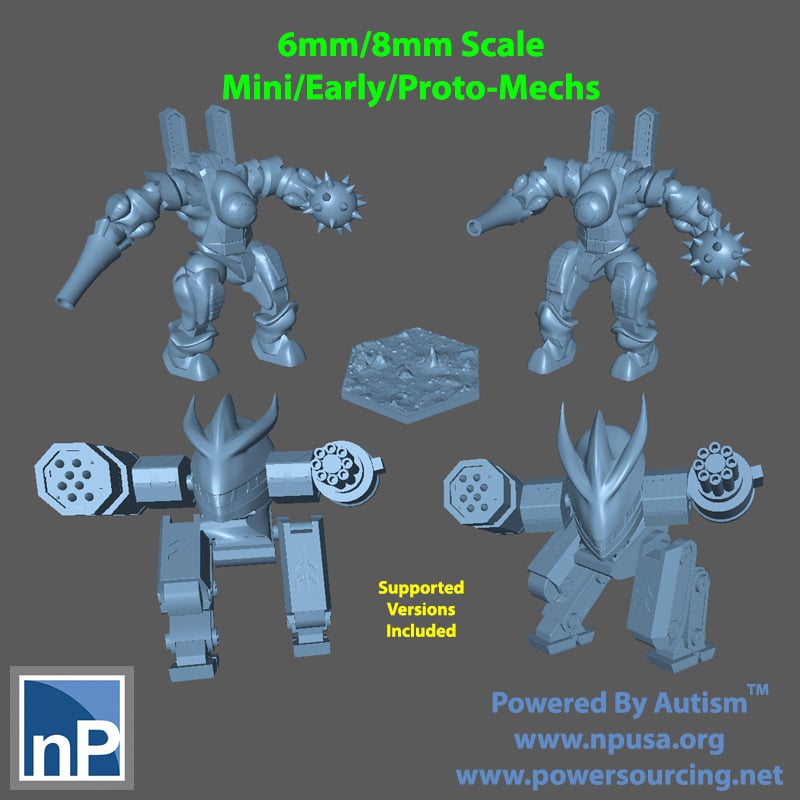 6mm/8mm Mini/Early/Proto-Mechs 3d model