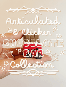Cute Articulated & Clicker Chocolate Bar | No AMS | Print-in-place | Support-free 3d model