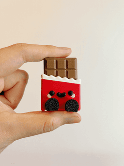 Cute Articulated & Clicker Chocolate Bar | No AMS | Print-in-place | Support-free 3d model