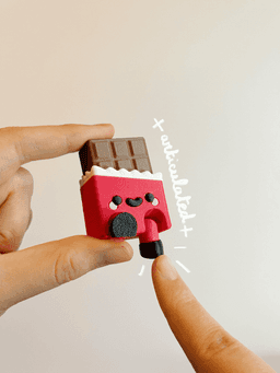 Cute Articulated & Clicker Chocolate Bar | No AMS | Print-in-place | Support-free 3d model