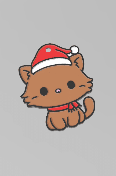 Christmas Kitty Ornament 3d model