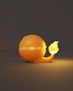 CharmaBall Charmander Themed Opening Pokeball - Fan Art 3d model