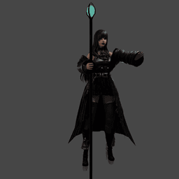 Dark Female Wizard v2.0 3d model