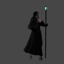 Dark Female Wizard v2.0 3d model