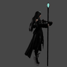 Dark Female Wizard v2.0 3d model