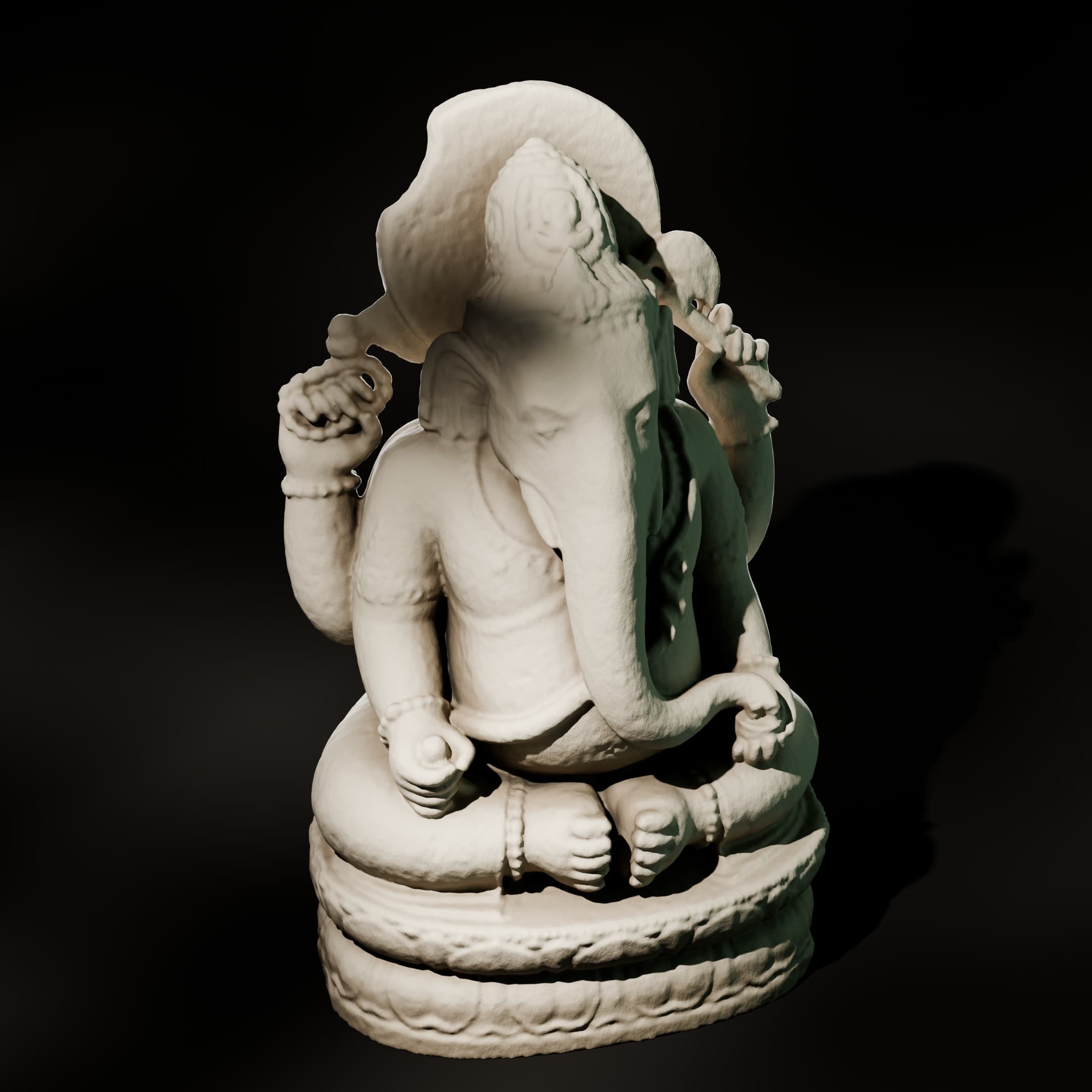 10th-Century Volcanic Ganesha Idol | Temple Ruins | 28mm Heroic 3d model
