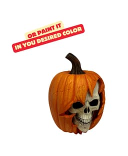 BROKEN PUMPKIN WITH SKELETON HEAD / HALLOWEEN DECOR / GOTHIC DECOR 3d model