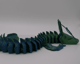 Name Articulated Sea Serpent Dragon 3d print printable flex flexi stl file print in place 3d model