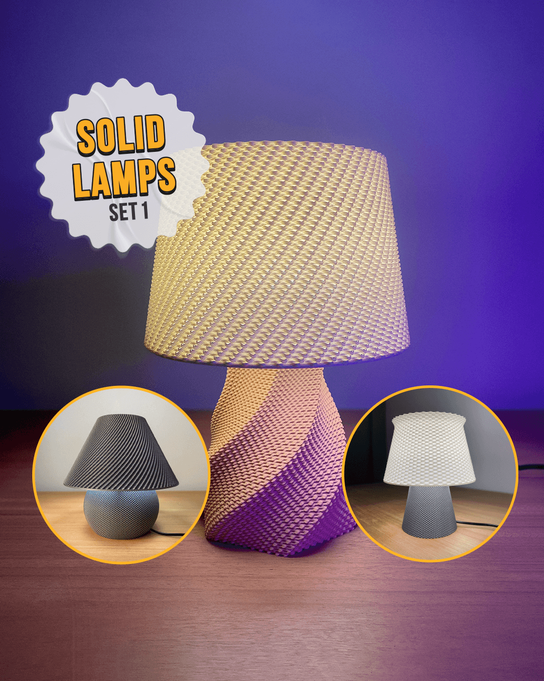 Solid Lamps Set 1 3d model