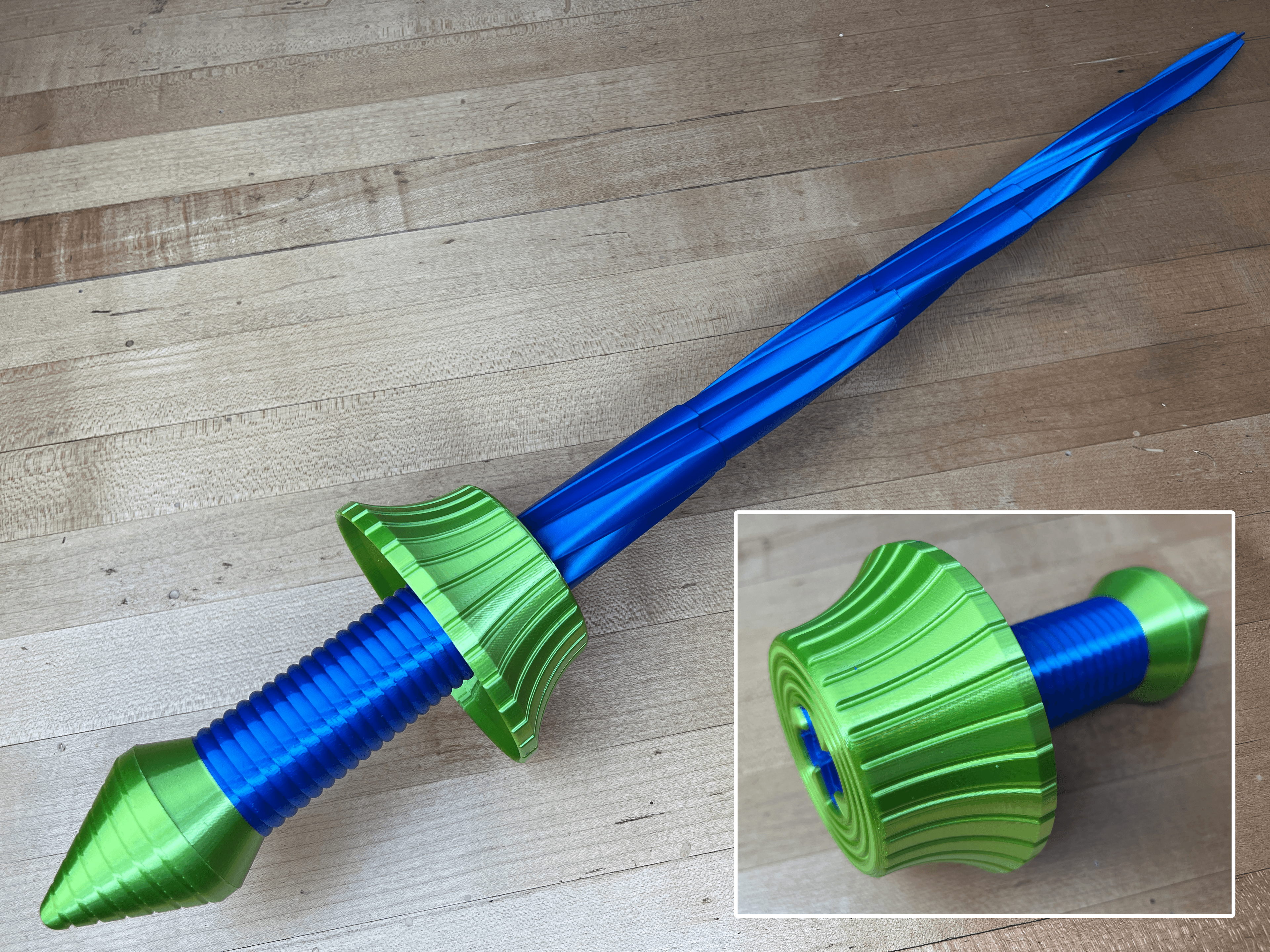 Collapsing Dual Extrusion Drill Sword 3d model