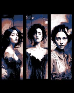 Vintage Portraits of a woman - the eyes can tell stories a person wants to hide - Set of bookmarks 3d model