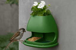 Modern Horizontal Bird Feeder | Hanging Bird Feeder 3D Printed or STL File | Outdoor Garden Decor 3d model