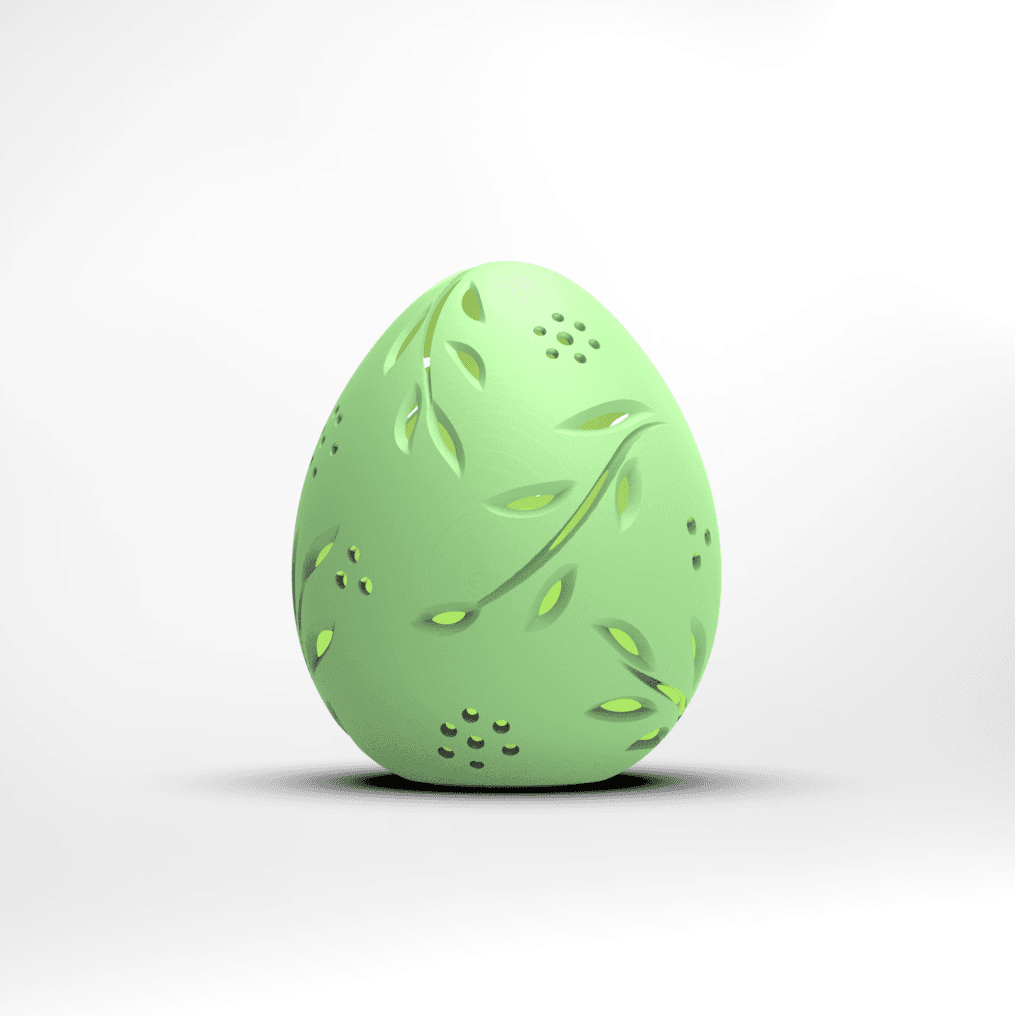 Egg Tealight Cover -*Spring Leaves & Buds*  3d model