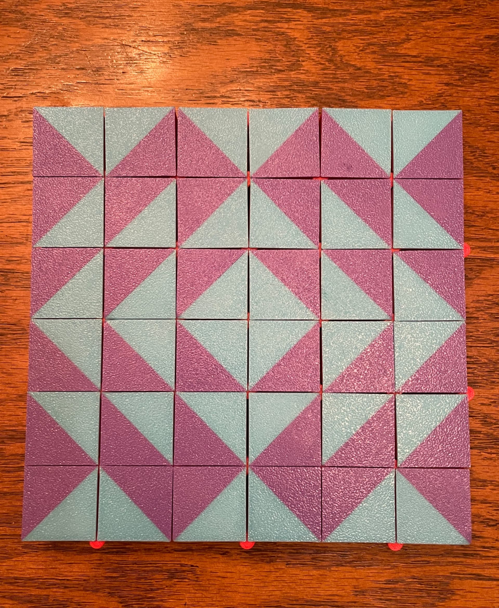 3D effect made with 30mm tiles on 6x6 frame.
