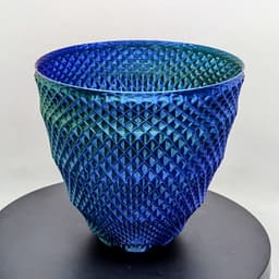 Tall bowl/pot - intricate facets 3d model