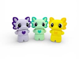 Kawaii (Cute) Axolotl Flexi & Keychain 3d model