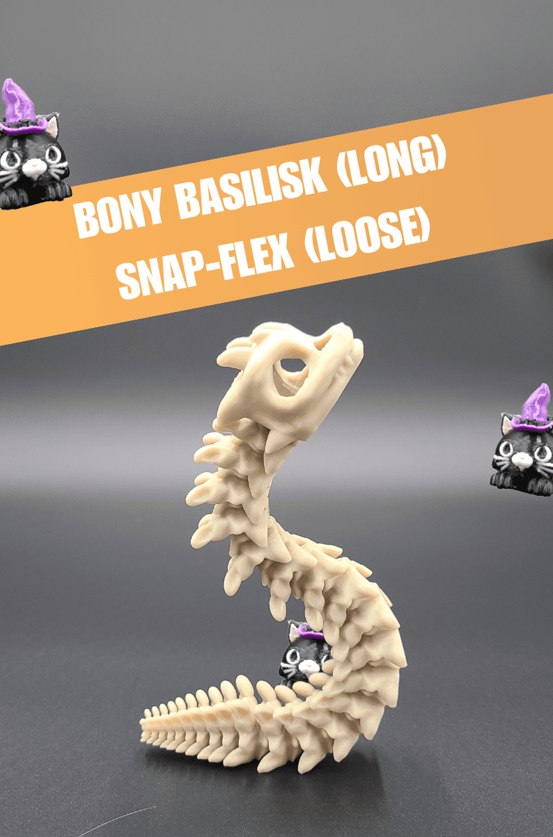 Long Bony Basilisk - Articulated Snap-Flex Fidget (Loose Joints) 3d model